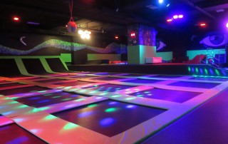 Trampolines with colored lights